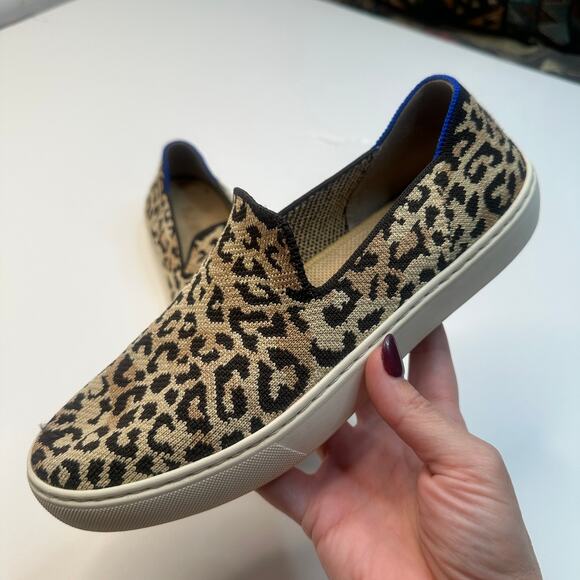 Rothy's Leopard Camo Cat Slip Ons - Picture 1 of 7